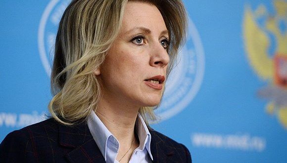 María Zajárova, portavoz del Ministerio de Exteriores de Rusia. Foto: Sputnik María Zajárova, portavoz del Ministerio de Exteriores de Rusia. Foto: Sputnik