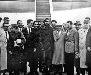 Múrsmank. Despedida de Fidel Castro Ruz en el aeródromo