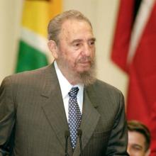 Fidel durante la I Cumbre Cuba-Caricom efectuada en el 2002 en La Habana. Foto: Ahmed Velázquez