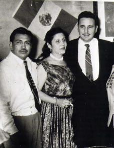 Arsacio Vanegas, María Antonia González Rodríguez y Fidel Castro Ruz.