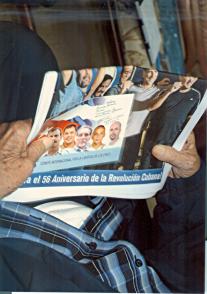 Fidel Castro y Randy Perdomo, presidente de la FEU de la Universidad de la Habana