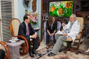 Presidente de la República Socialista de Vietnam, Tran Dai Quang y Fidel Castro Ruz